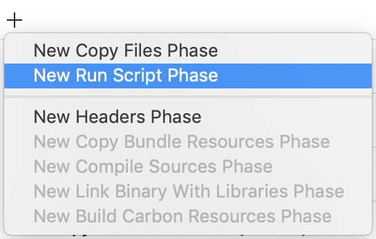 Creating a new run script build phase